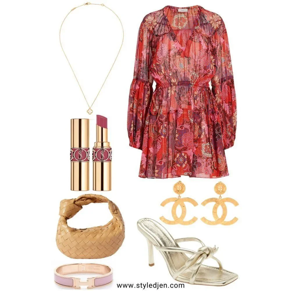 A.L.C. Elise Long Sleeve 100% Silk Floral Mini Dress - Picture 6 of 13